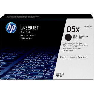 HP 05X Dual Pack -laservärikasetti, 2 kpl, musta