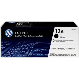 HP 12A Dual Pack -laservärikasetti, 2 kpl, musta