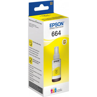 Epson T664 EcoTank -mustepullo, keltainen