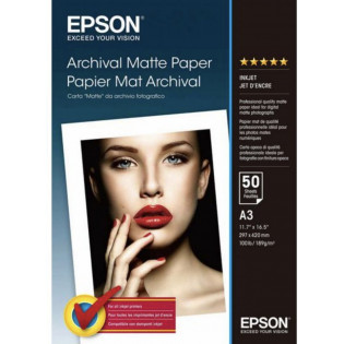 Epson Archival Matte Paper -mattapaperi, A3, 50 arkkia