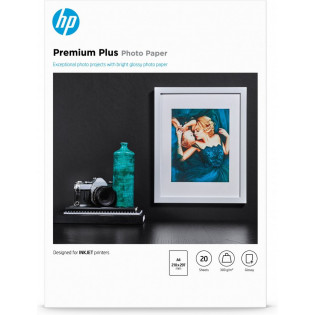 HP Premium Plus Photo Paper Glossy -valokuvapaperi, A4 , 20 arkkia