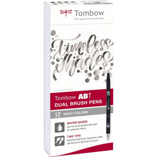 Tombow ABT Dual Brush Grey -sivellinkynät