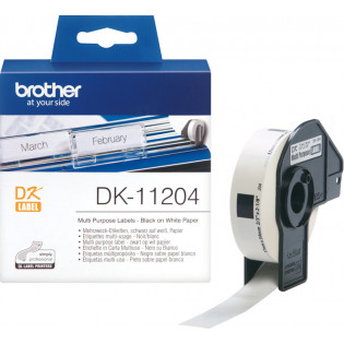 Brother DK-11204 -monikäyttötarra 17 x 54 mm, musta/valkoinen