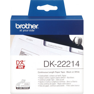 Brother DK-22214 -rullatarra, 12 mm, musta/valkoinen