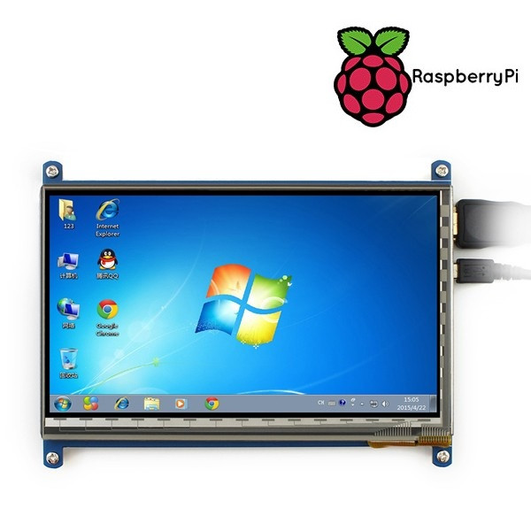 7” 1024x600 Kosketusnäyttö Raspberry Pi tietokoneelle