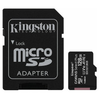 Kingston 128 Gt Canvas Select Plus microSD-kortti tarjoaa suuren tallennustilan ja nopean, jopa 100 Mt/s lukunopeuden.