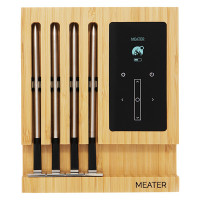 Meater Block langaton paistomittari sisältää neljä paistomittaria, joiden avulla saavutat täydellisen lihan kypsyysasteen kypsymistä puhelimesta seuraten.