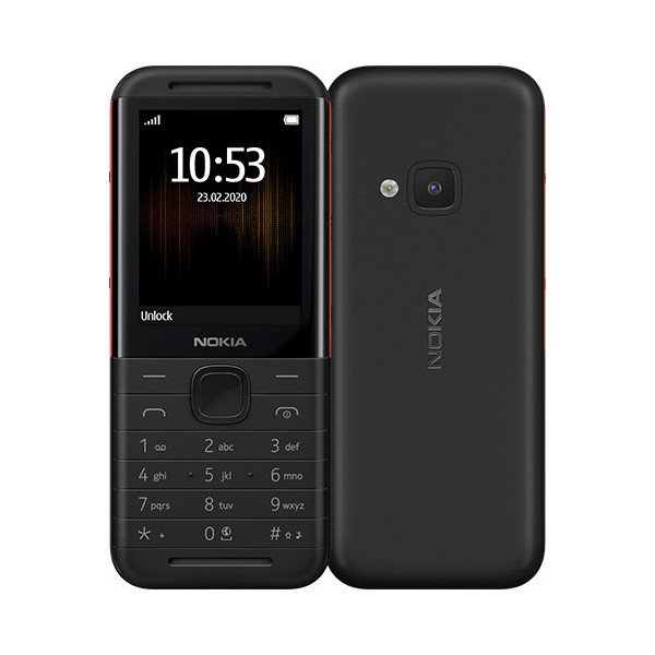 Nokia 5310 knapptelefon, dual-SIM, svart/röd