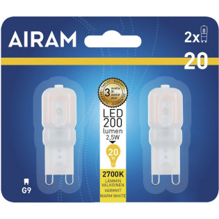 Airam LED polttimokupu opaali G9 -lamppu 200 lm 2-pack