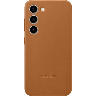 Samsung Galaxy S23 Leather Cover -suojakuori, ruskea