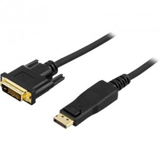 DELTACO DisplayPort - DVI-D Single Link monitorikaapeli, uros-uros, 3m
