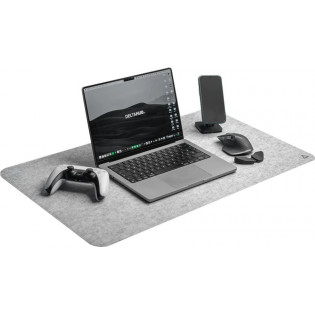 Delta-hub Minimalistisk Skrivebordsunderlag - musemåtte, 45 x 80 cm, lysegrå