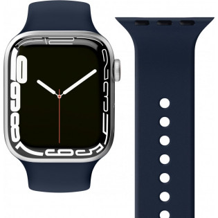 Vonmählen Classic Band -silikoniranneke, Apple Watch 42 / 44 / 45 / 49, tummansininen