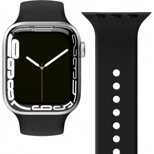 Vonmählen Classic Band -silikoniranneke, Apple Watch 38 / 40 / 41, musta