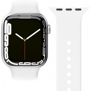 Vonmählen Classic Band -silikoniranneke, Apple Watch 42 / 44 / 45 / 49, valkoinen